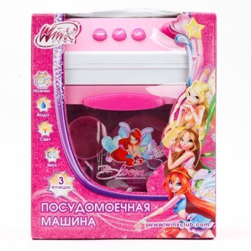ПОСУДОМОЕЧНАЯ МАШИНА "ИГРАЕМ ВМЕСТЕ" "WINX" НА БАТ. СВЕТ+ЗВУК, ВОДА