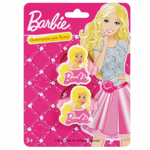 НАБОР ИЗ 2-Х РЕЗИНОК ДЛЯ ВОЛОС "ИГРАЕМ ВМЕСТЕ" BARBIE артикул WR-BB-02