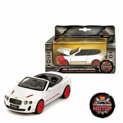 Машина мет. 1:32 Bentley Continental, свет, звук, откр.двери, капот, багажник, цвета в ассорт., 15 см артикул 870118