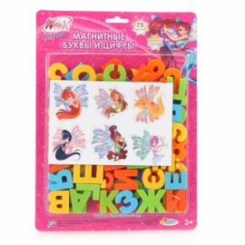 МАГНИТНЫЕ БУКВЫ И ЦИФРЫ "ИГРАЕМ ВМЕСТЕ" "WINX" (БУКВЫ+ЦИФРЫ+ЗНАКИ) НА БЛИСТЕРЕ